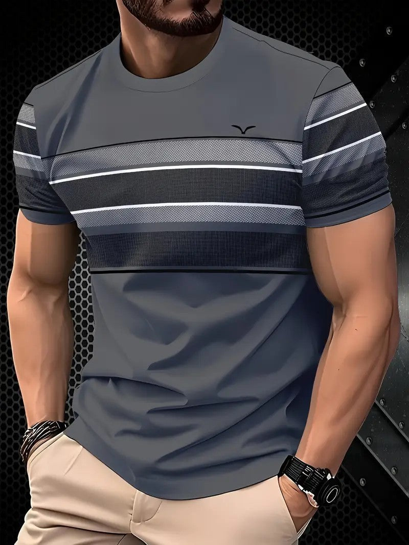 High Quality Contrast Color Men's Short Sleeve T-shirt