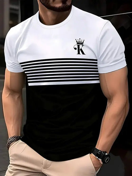High Quality Contrast Color Men's Short Sleeve T-shirt