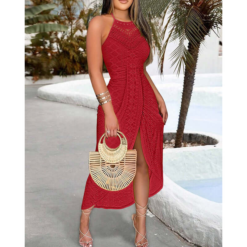 Women's Sexy Halter Neck Ruched Bodycon