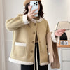 Lamb Wool Chanel Coat Women's Fleece Short Suede
