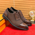 Men's Thick-soled Raised Round Toe Lace-up