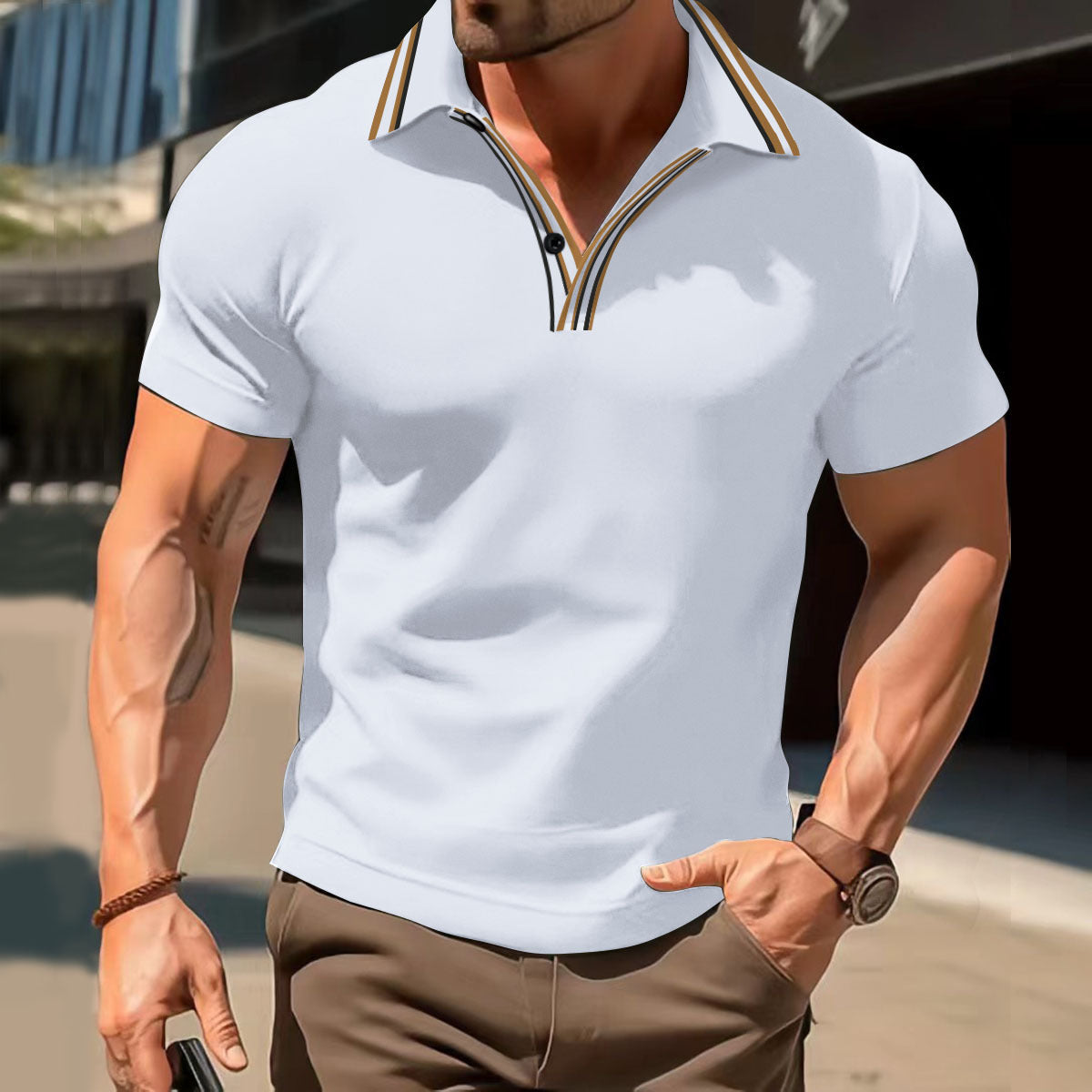 Men's Summer Loose Color Short-sleeved T-shirt