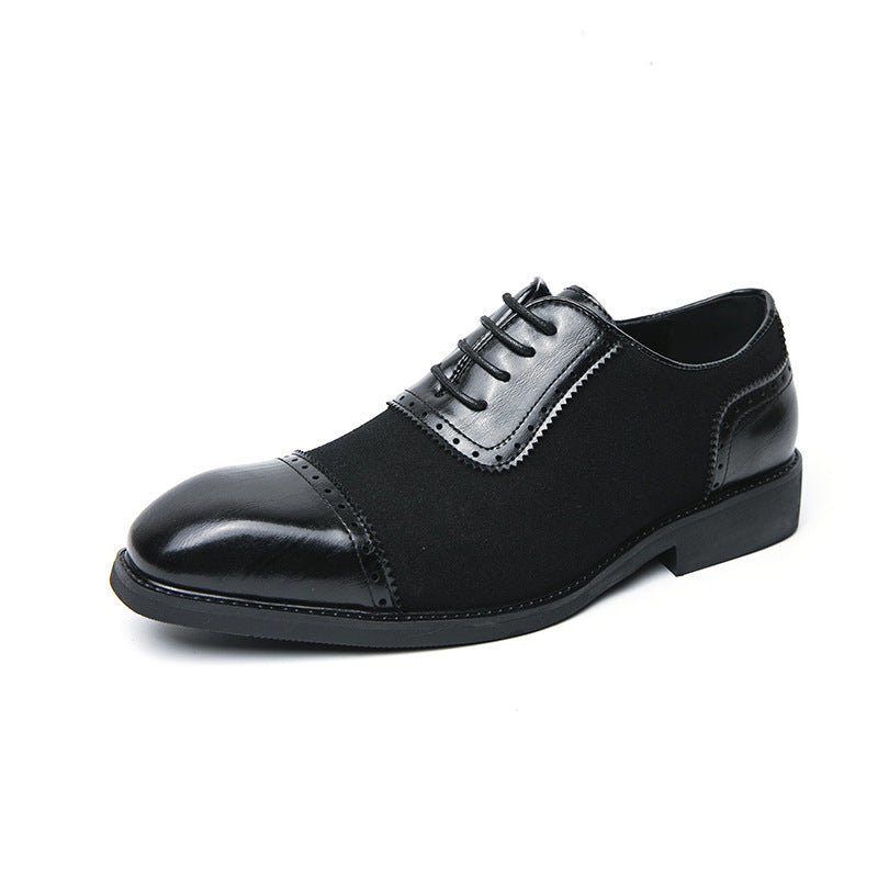 Men's Thick-soled Raised Round Toe Lace-up