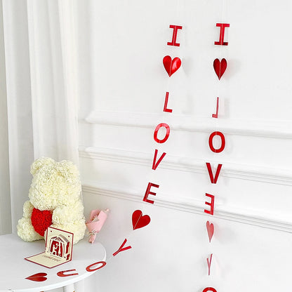 1.1m Red Heart I Love You Letter Sequined