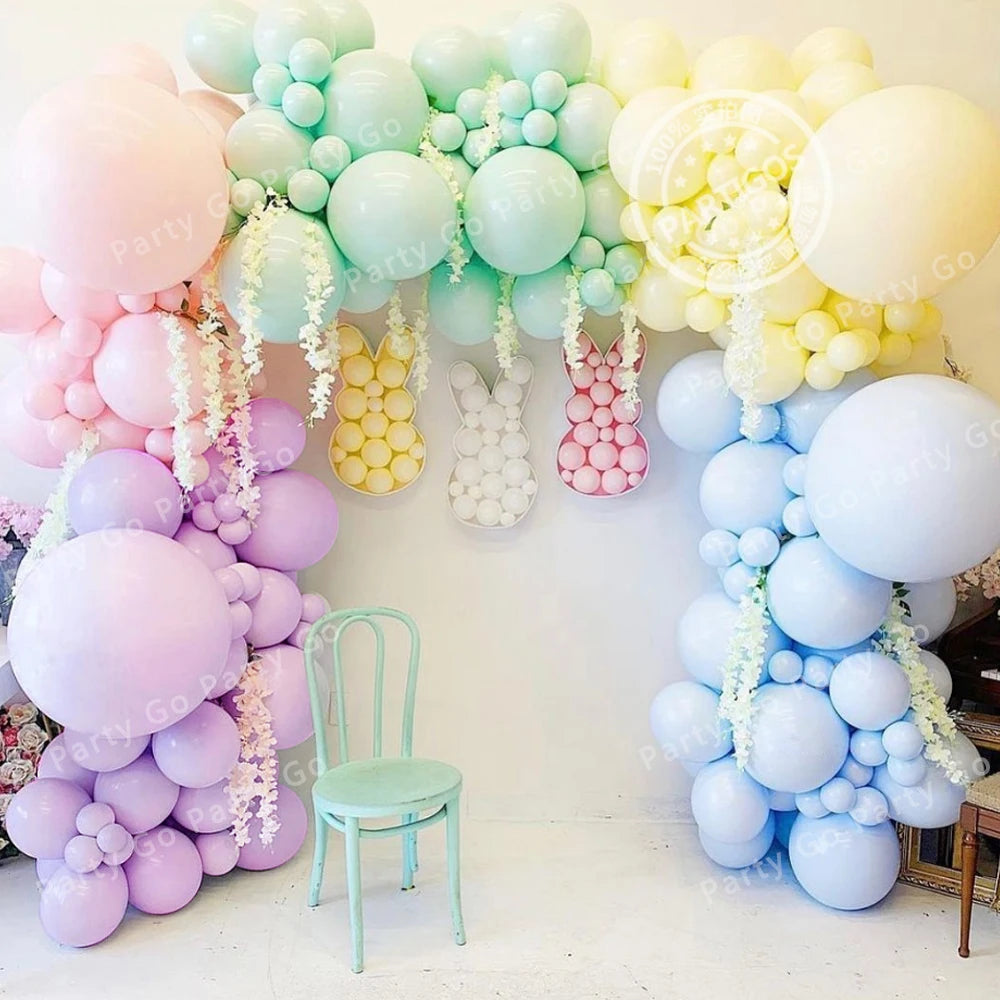 126/182pcs Multicolor Macaron Pastel Balloon