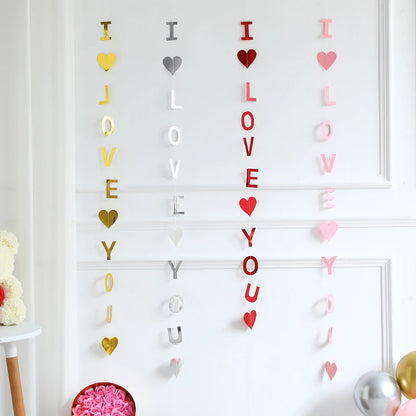 1.1m Red Heart I Love You Letter Sequined