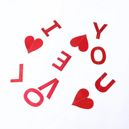 1.1m Red Heart I Love You Letter Sequined