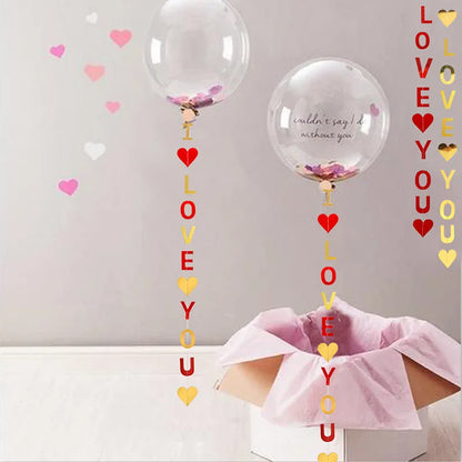 1.1m Red Heart I Love You Letter Sequined