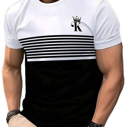 High Quality Contrast Color Men's Short Sleeve T-shirt