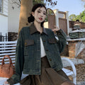 American Stitching Denim Women's Retro Loose Short Jacket