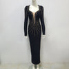 Long Sleeve Dress Stretch Bandage Gown