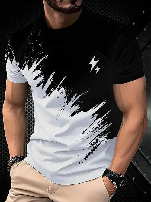 High Quality Contrast Color Men's Short Sleeve T-shirt