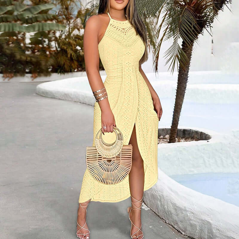 Women's Sexy Halter Neck Ruched Bodycon